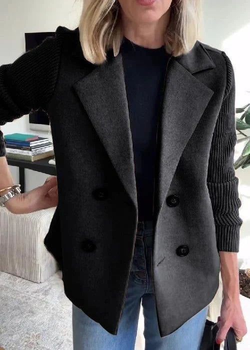 Abrigo entallado de longitud media con detalles de botones y diseño estructurado I Ideal para otoño e invierno