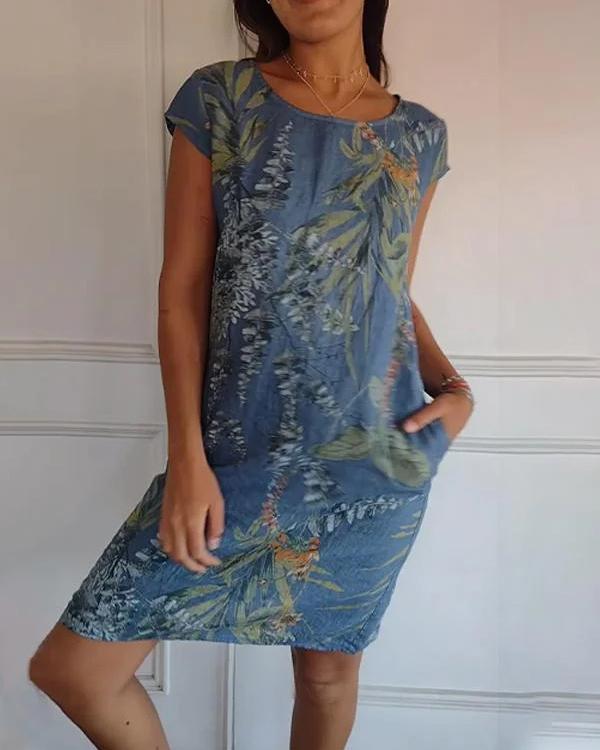 Vestido de Algodón-Lino para Mujer con Escote en V y Bolsillos | Ideal para Verano