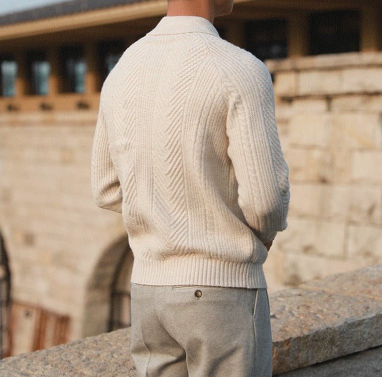 Suéter de Punto con Cuello Abotonado para Hombres | Ideal para el Invierno