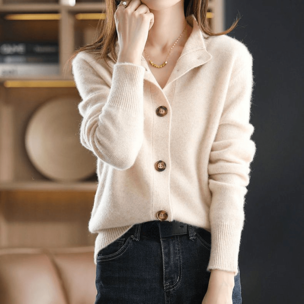 Cárdigan Suave de Punto de Cachemir con Corte Holgado | Ideal para Otoño e Invierno