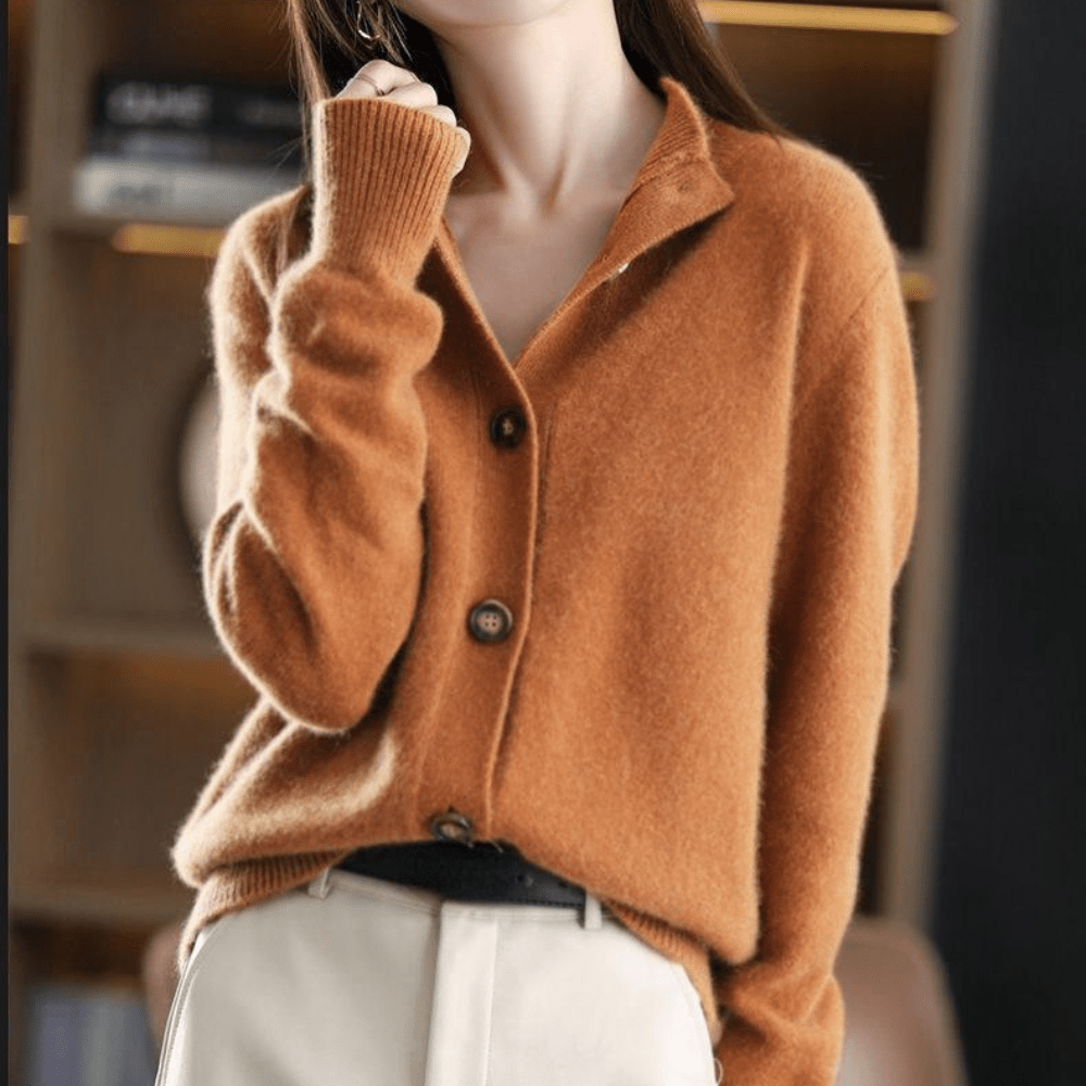 Cárdigan Suave de Punto de Cachemir con Corte Holgado | Ideal para Otoño e Invierno