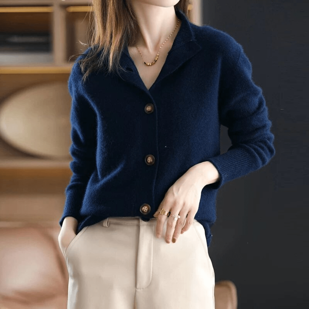 Cárdigan Suave de Punto de Cachemir con Corte Holgado | Ideal para Otoño e Invierno