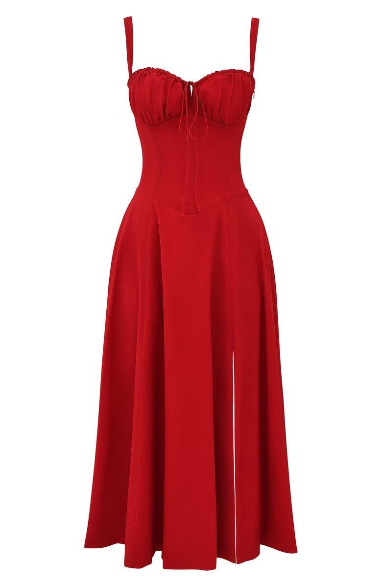 Vestido Midí con Detalle de Corsé y Falda Fluida | Ideal para Primavera y Verano