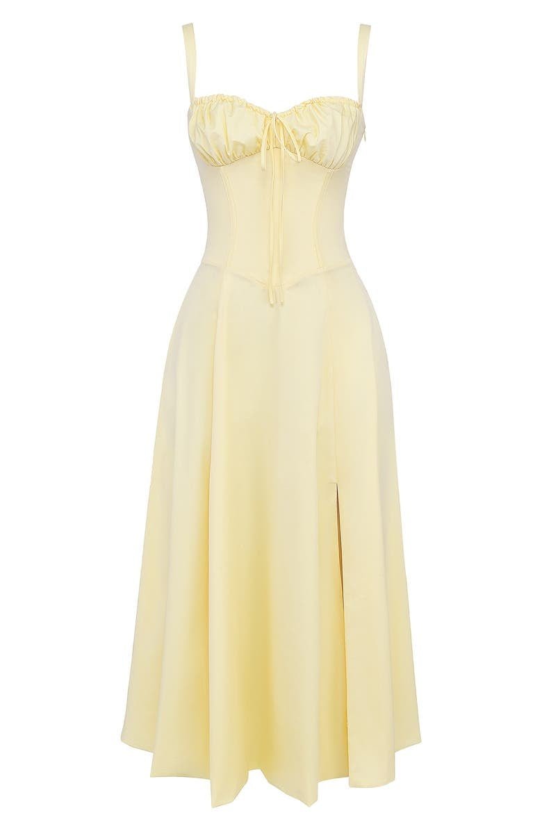Vestido Midí con Detalle de Corsé y Falda Fluida | Ideal para Primavera y Verano