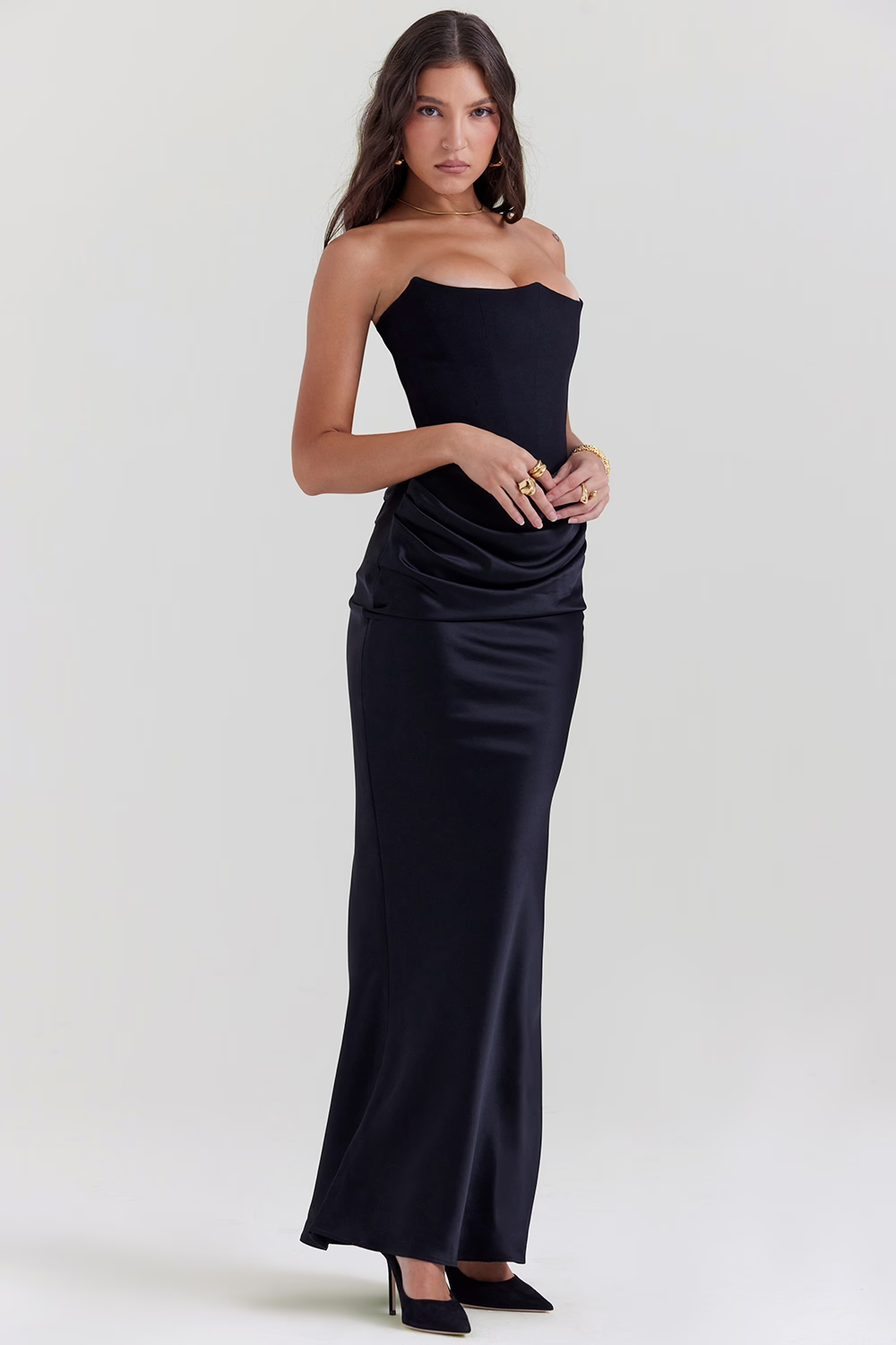 Vestido Largo Corsé con Diseño que Define la Cintura | Ideal para Primavera y Otoño