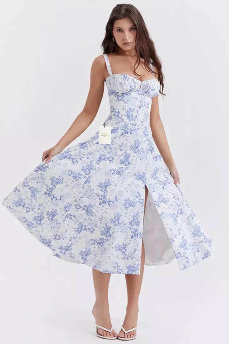 Vestido Midi con Corsé y Cordones | Ideal para Primavera y Verano