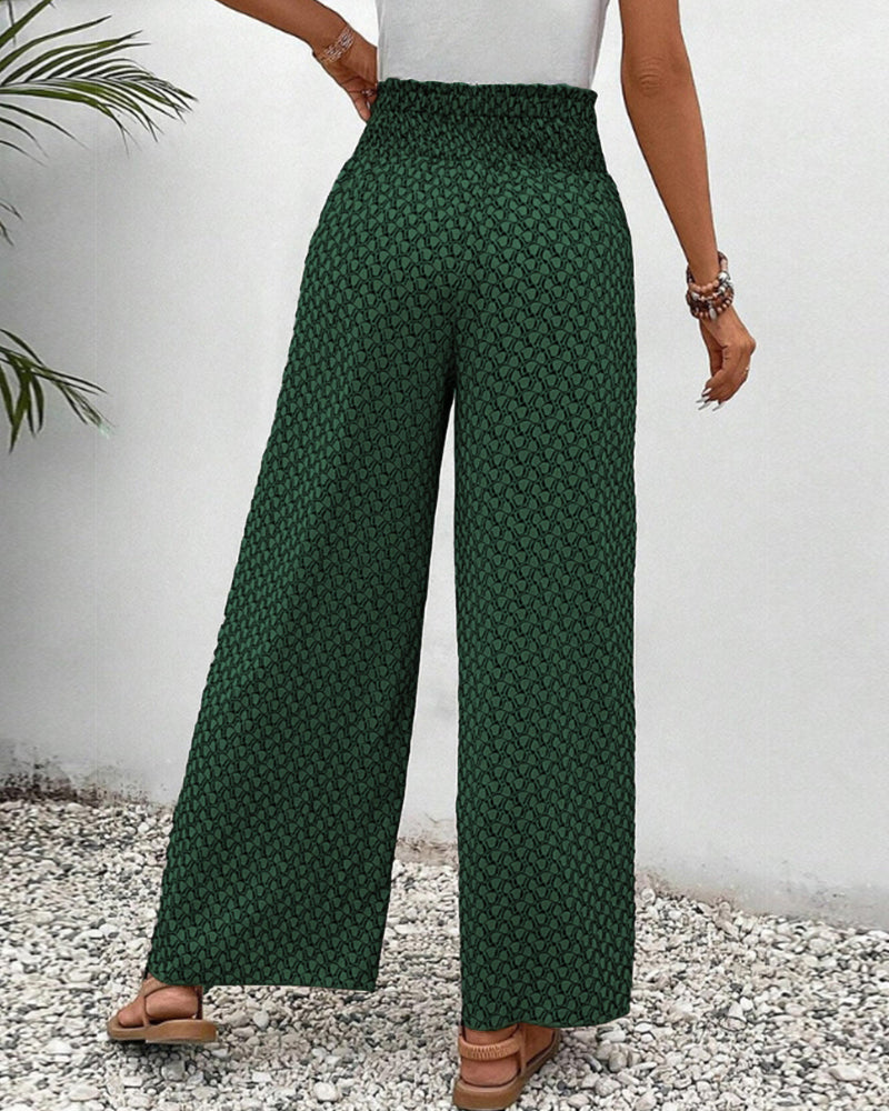 Pantalones de pierna ancha y cintura alta con diseño fluido I Ideales para primavera y otoño