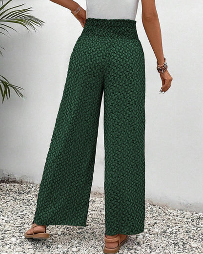 Pantalones de pierna ancha y cintura alta con diseño fluido I Ideales para primavera y otoño