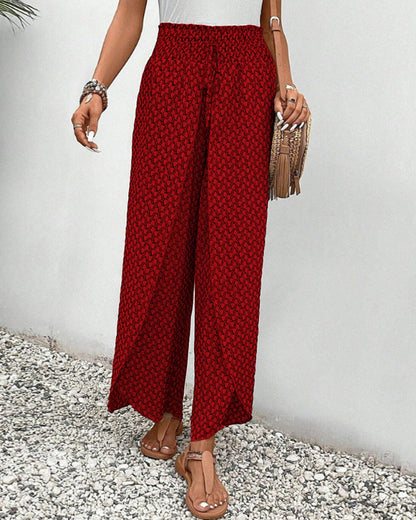Pantalones de pierna ancha y cintura alta con diseño fluido I Ideales para primavera y otoño