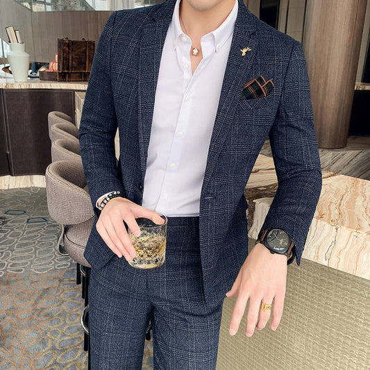 Traje de Dos Piezas de Cuadros para Hombre – Ideal para Todas las Estaciones