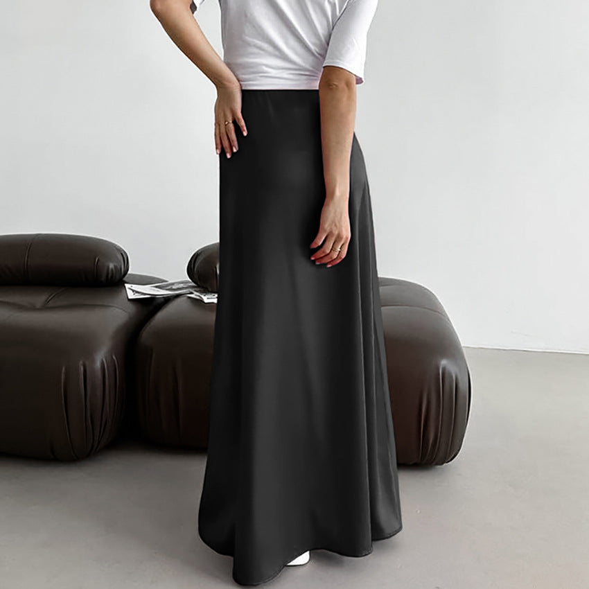 Falda Larga A-Line de Tiro Alto y Ajustada con Cremallera | Ideal para Verano y Otoño
