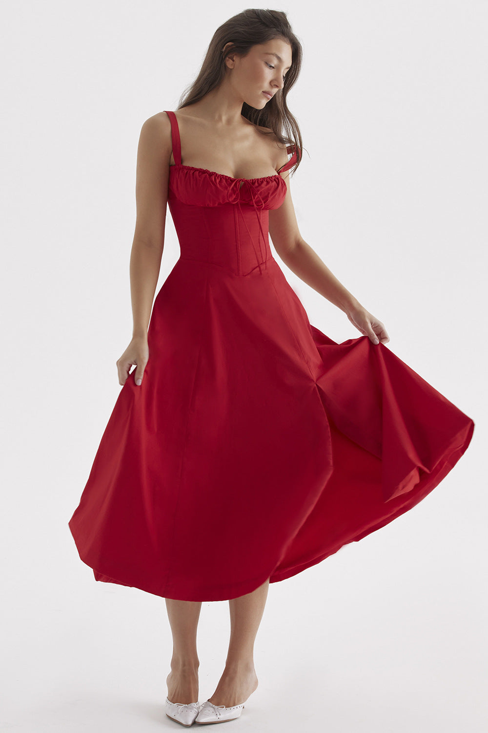 Vestido de estampado floral para mujer con tirantes ajustables | Ideal para verano