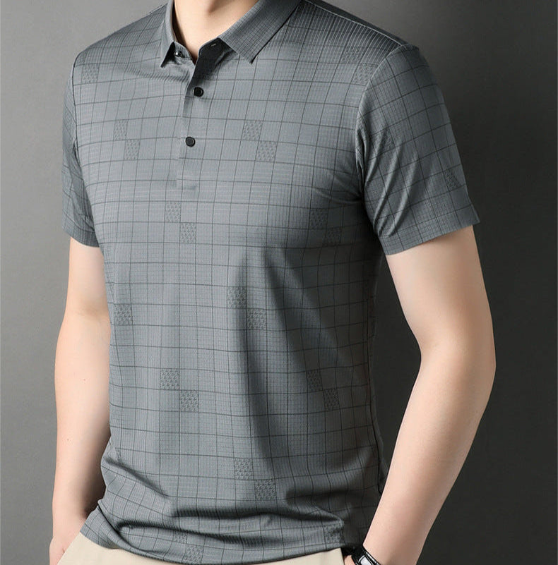 Camiseta de Manga Corta para Hombre en Seda Fina de Hielo – Ideal para Verano