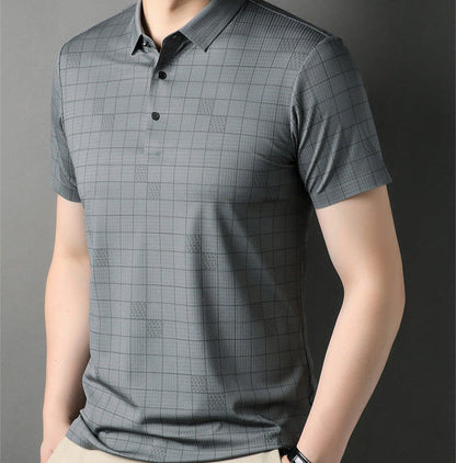 Camiseta de Manga Corta para Hombre en Seda Fina de Hielo – Ideal para Verano