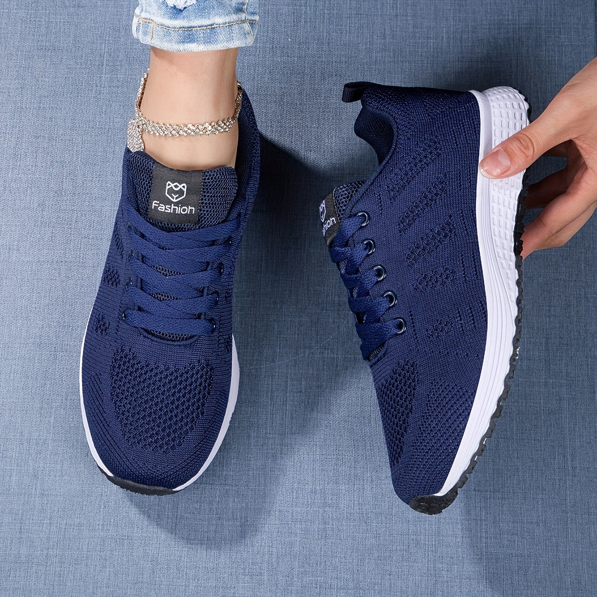 Zapatillas ligeras y transpirables de punto con suela acolchada I Ideales para primavera y verano