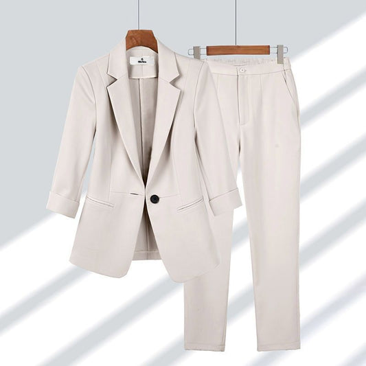 Conjunto de Blazer de Manga Larga y Pantalones para Mujer | Ideal para Primavera y Otoño