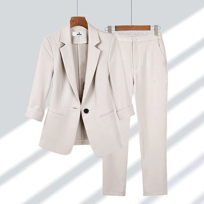 Conjunto de Blazer de Manga Larga y Pantalones para Mujer | Ideal para Primavera y Otoño