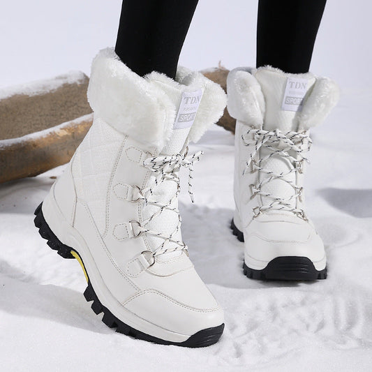 Botas de Nieve Antideslizantes Forradas en Felpa con Diseño de Cordones | Ideales para el Invierno