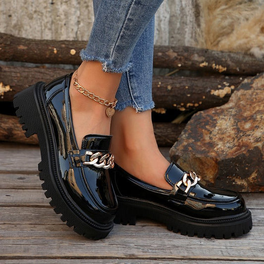 Zapatos Slip-On de Punta Redonda con Suela Gruesa | Ideales para Primavera