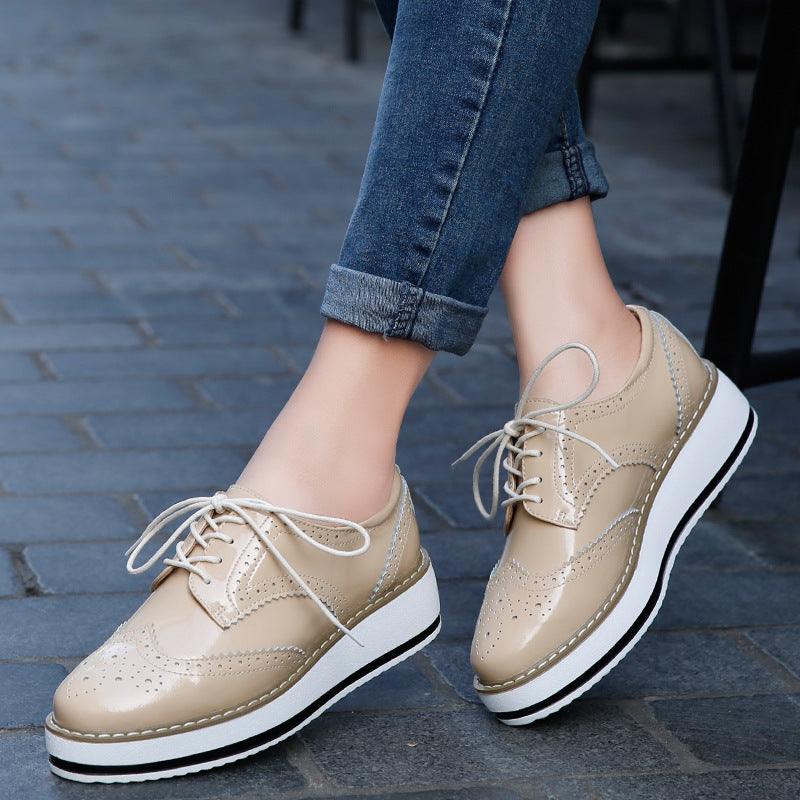 Zapatos Planos de Cuero con Cordones – Ideales para Primavera y Otoño