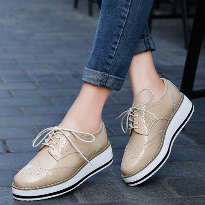 Zapatos Planos de Cuero con Cordones – Ideales para Primavera y Otoño