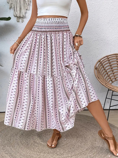 Falda A-Line de Chifón con Estampado Floral | Ideal para el Verano