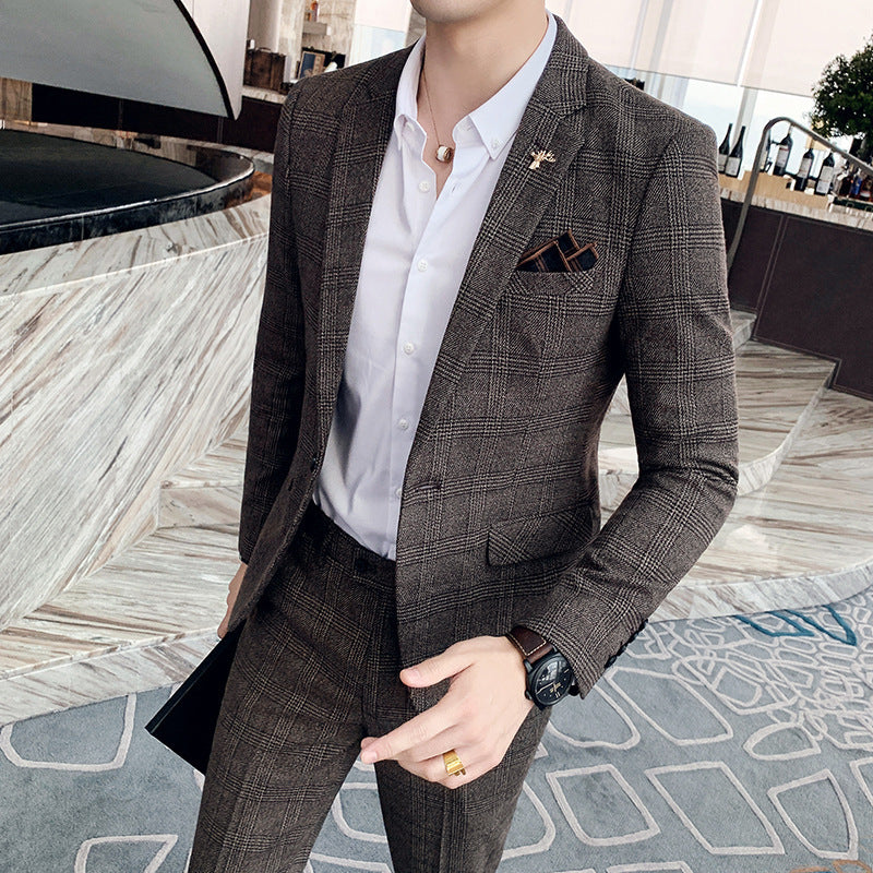 Traje de Dos Piezas de Cuadros para Hombre – Ideal para Todas las Estaciones