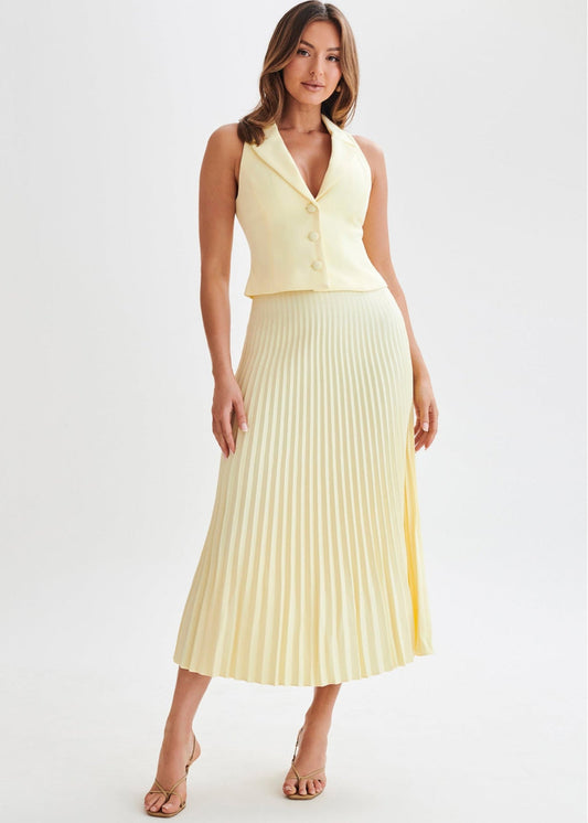 Falda Larga Plisada en Color Sólido | Ideal para Verano