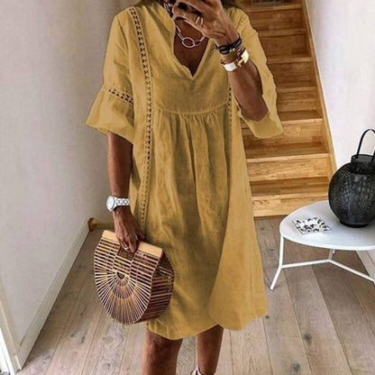 Vestido Boho Suelto con Detalles de Encaje | Ideal para el Verano