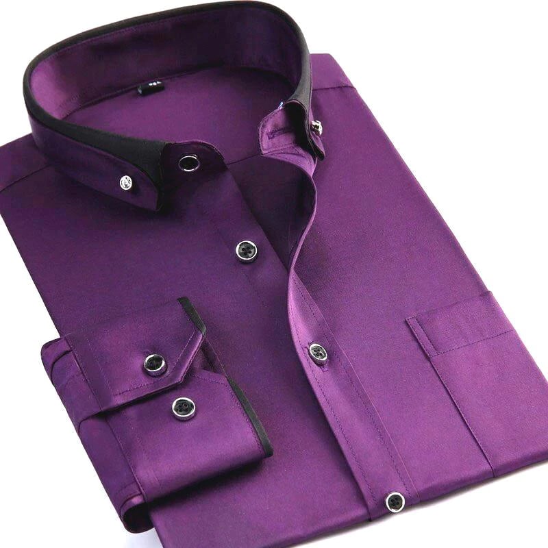 Camisa de Hombre de Manga Larga con Cuello Clásico I Ideal para Primavera y Otoño