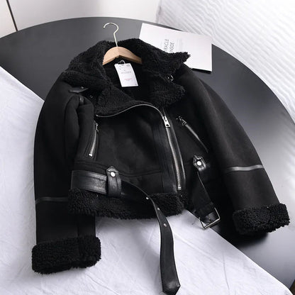 Abrigo de invierno cálido para mujer con efecto ante y forro suave I Ideal para el invierno