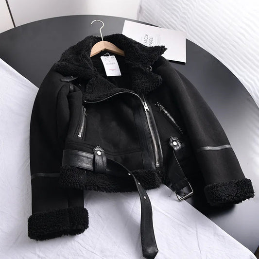 Abrigo de invierno cálido para mujer con efecto ante y forro suave I Ideal para el invierno