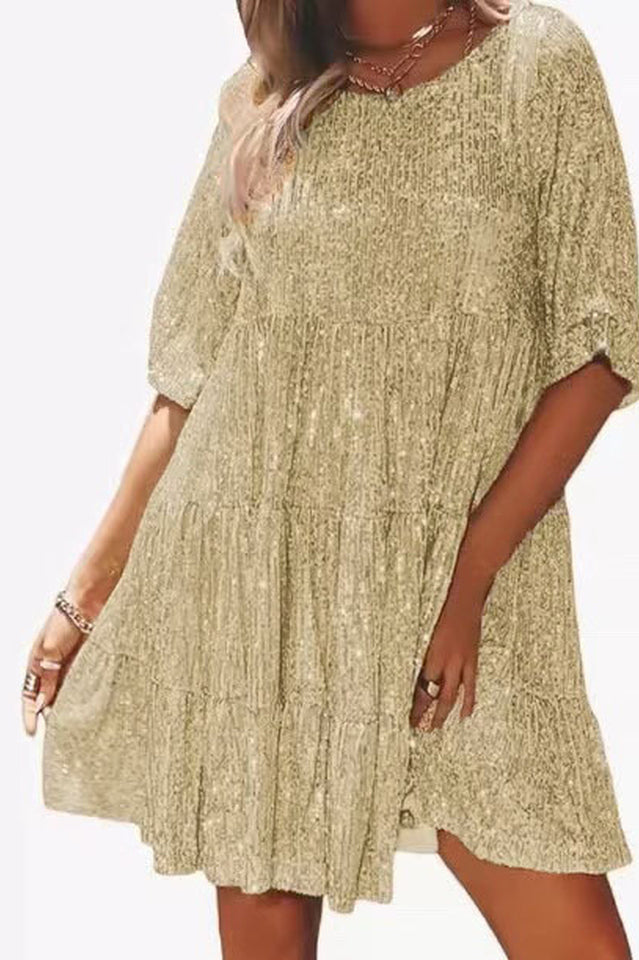Vestido Mini Babydoll con Escamas en Capas | Ideal para Fiestas de Verano