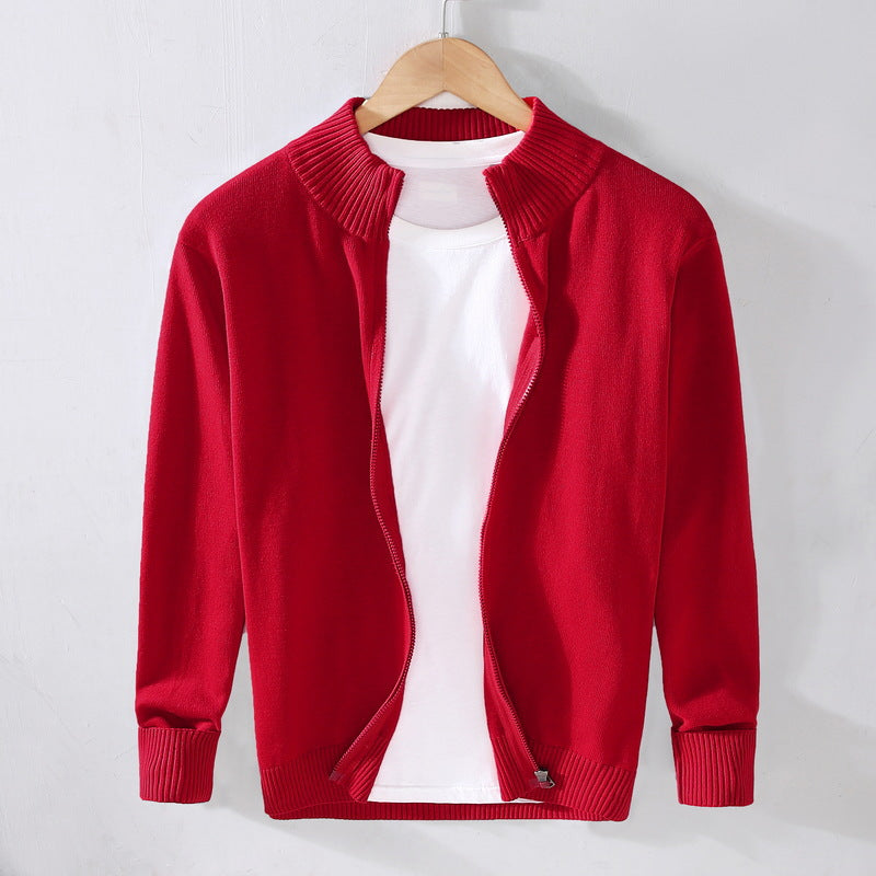 Cárdigan Slim Fit para Hombre de Color Sólido Ideal para Otoño