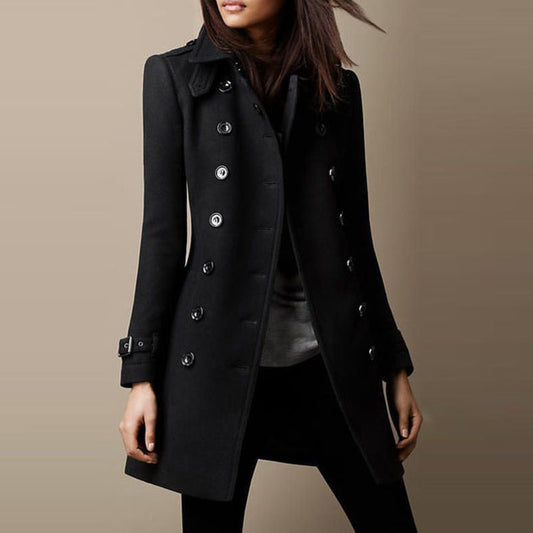 Trench Coat Largo de Lana para Mujeres | Ideal para Primavera
