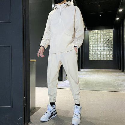 Conjunto Deportivo de Dos Piezas en Color Sólido con Cremallera | Ideal para Primavera y Otoño