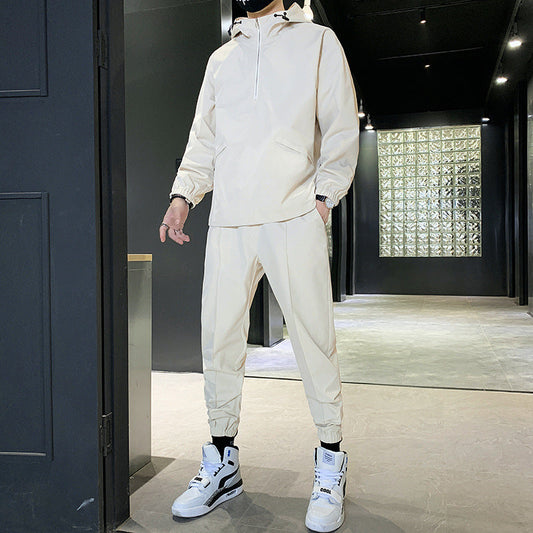 Conjunto Deportivo de Dos Piezas en Color Sólido con Cremallera | Ideal para Primavera y Otoño
