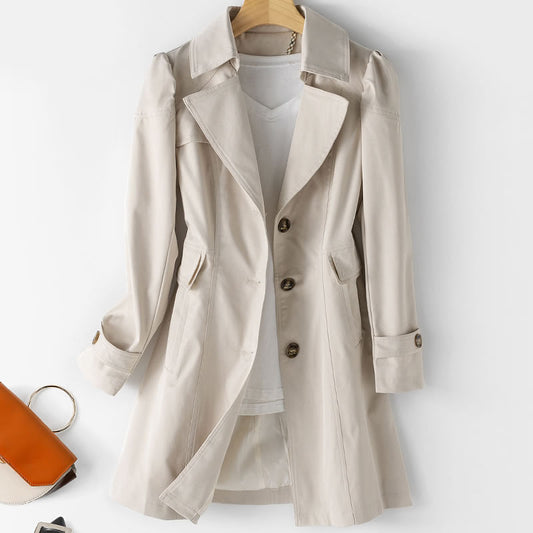 Chaqueta de poliéster de longitud media para hombre con cierre de un solo botón | Ideal para primavera y otoño  Chaqueta ligera y versátil de corte