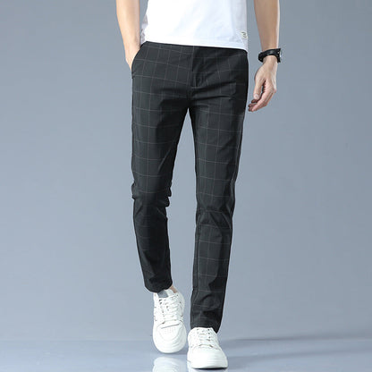 Pantalones Cortos de Seda Helada a Cuadros para Hombre, Ideales para el Verano