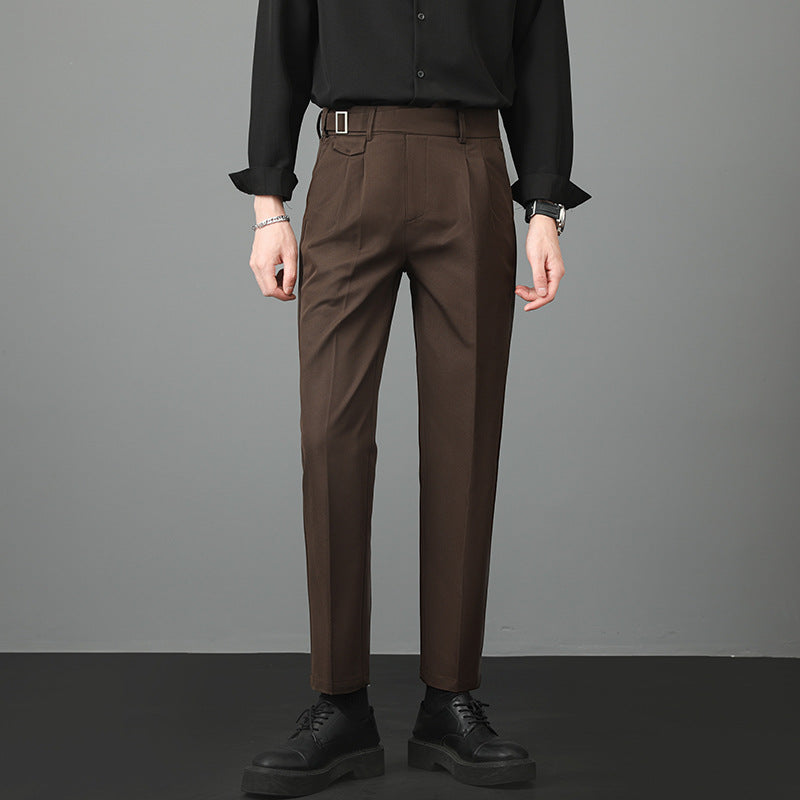 Pantalones de Traje Slim Fit Rectos para Hombres – Ideal para Otoño