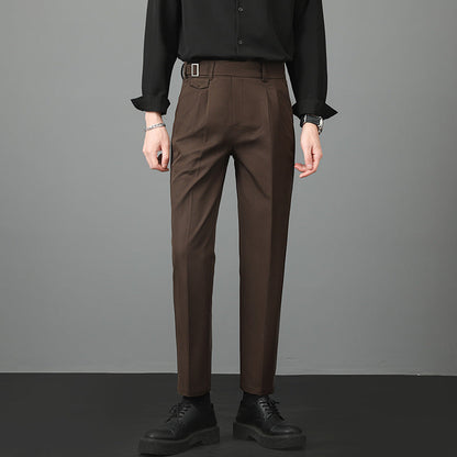 Pantalones de Traje Slim Fit Rectos para Hombres – Ideal para Otoño