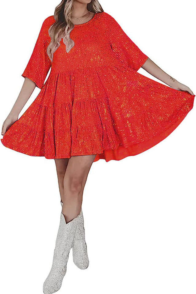 Vestido Mini Babydoll con Escamas en Capas | Ideal para Fiestas de Verano