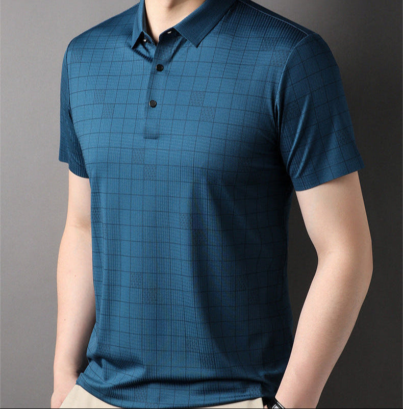 Camiseta de Manga Corta para Hombre en Seda Fina de Hielo – Ideal para Verano
