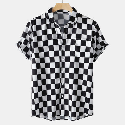 Camisa Hawaiana de Manga Corta Impresa en 3D – Ideal para el Verano