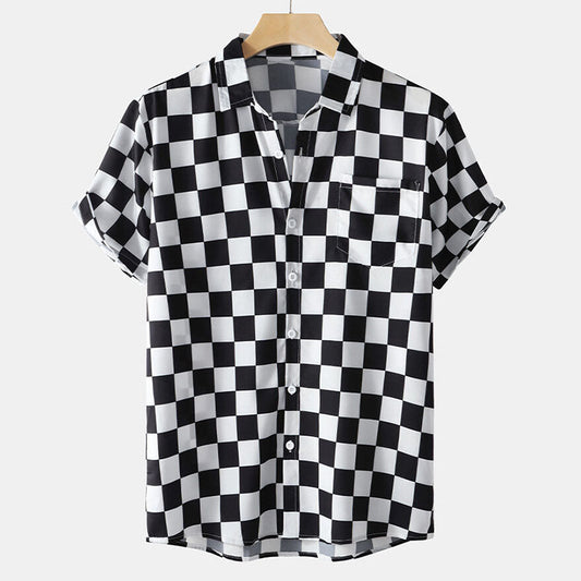Camisa Hawaiana de Manga Corta Impresa en 3D – Ideal para el Verano