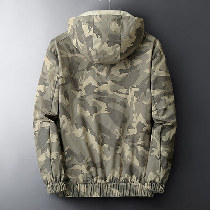 Chaqueta Militar con Capucha y Bolsillos Laterales para Hombre | Ideal para Otoño