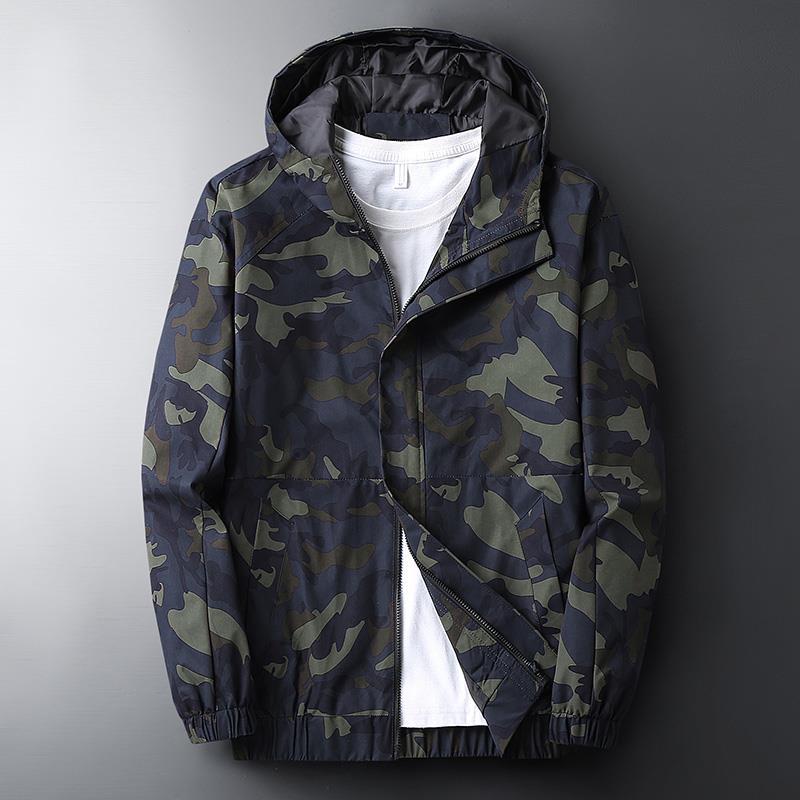 Chaqueta Militar con Capucha y Bolsillos Laterales para Hombre | Ideal para Otoño