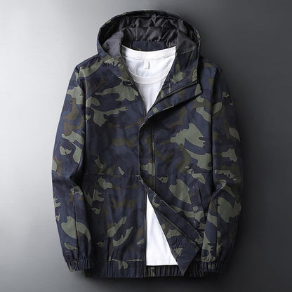 Chaqueta Militar con Capucha y Bolsillos Laterales para Hombre | Ideal para Otoño