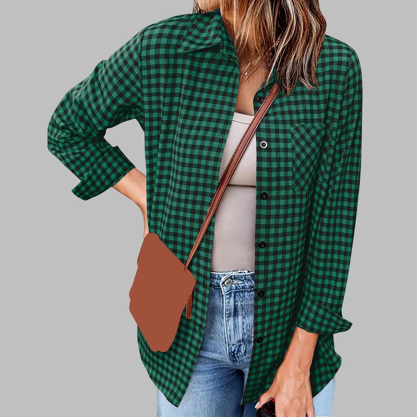 Camisa Holgada de Cuadros con Mangas Largas | Ideal para Primavera y Otoño