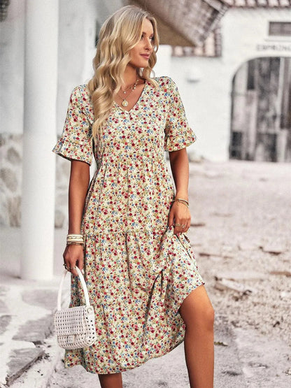 Vestido de Verano de Manga Corta con Ajuste Cómodo | Ideal para Primavera y Verano